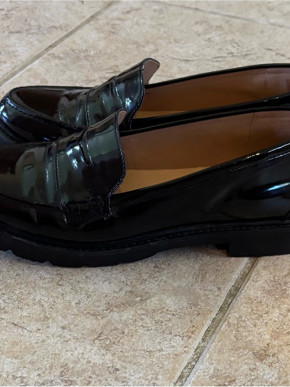 Rockport Women's Black Patent Leather Penny Loafers